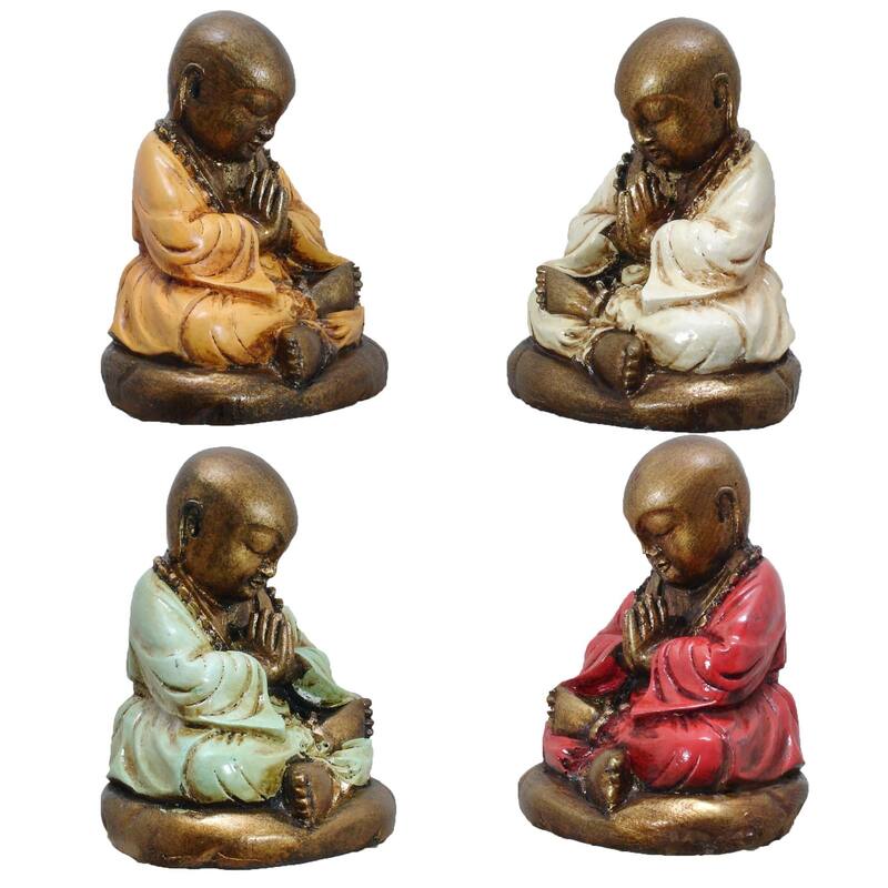 Praying Monk Figurine Set