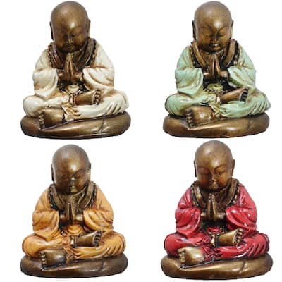 Praying Monk Figurine Set