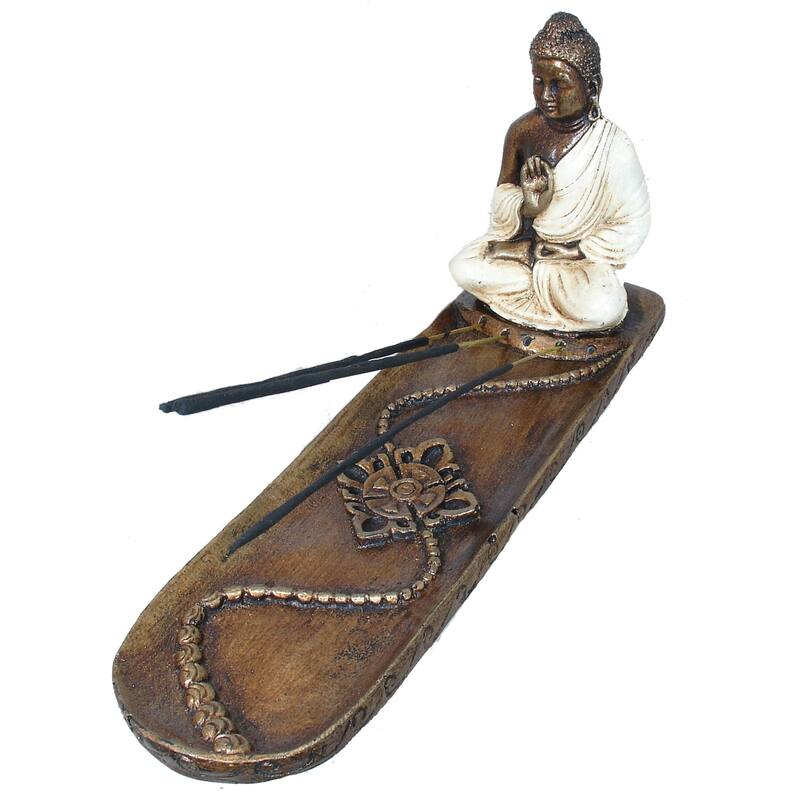 Incense Holder Buddha Blessing - 12" - Cream