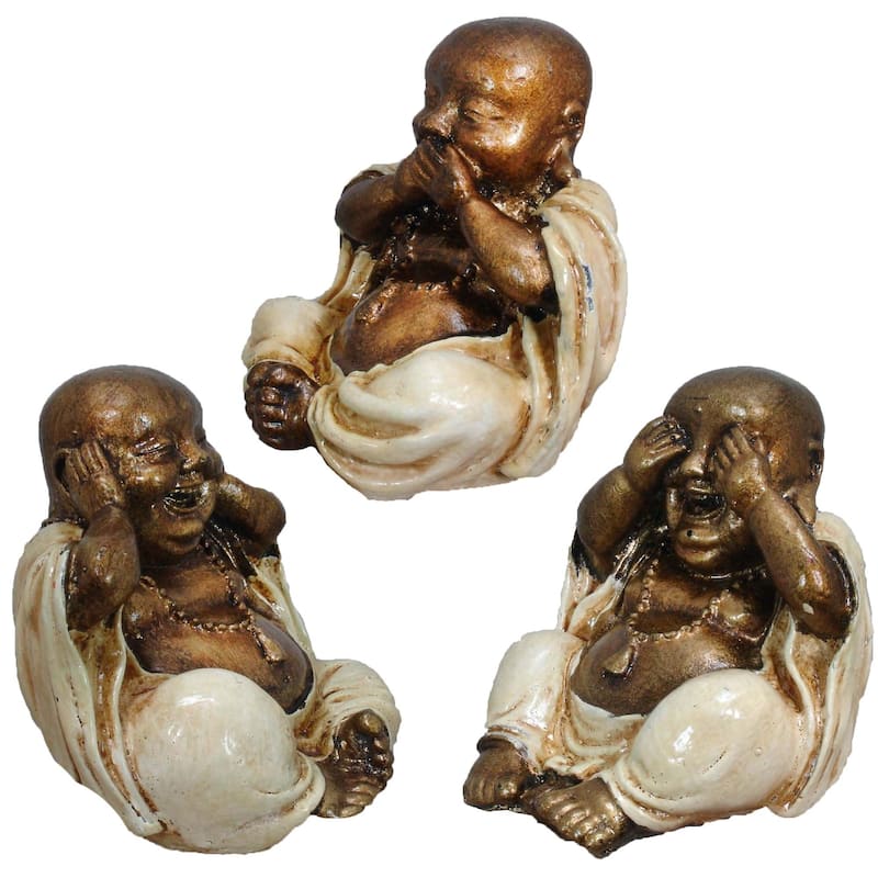 Three Wise Buddhas Figurine Set