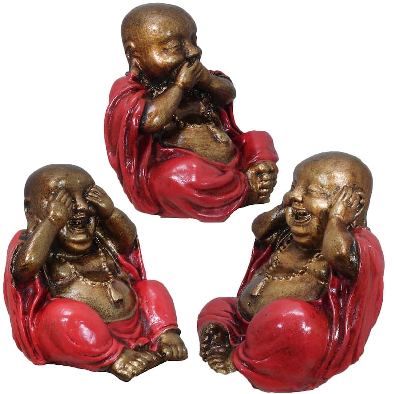 Three Wise Buddhas Figurine Set