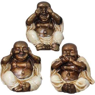 Three Wise Buddhas Figurine Set