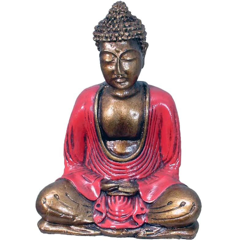 Buddha Ganti Meditation Figurine - 7" - Red