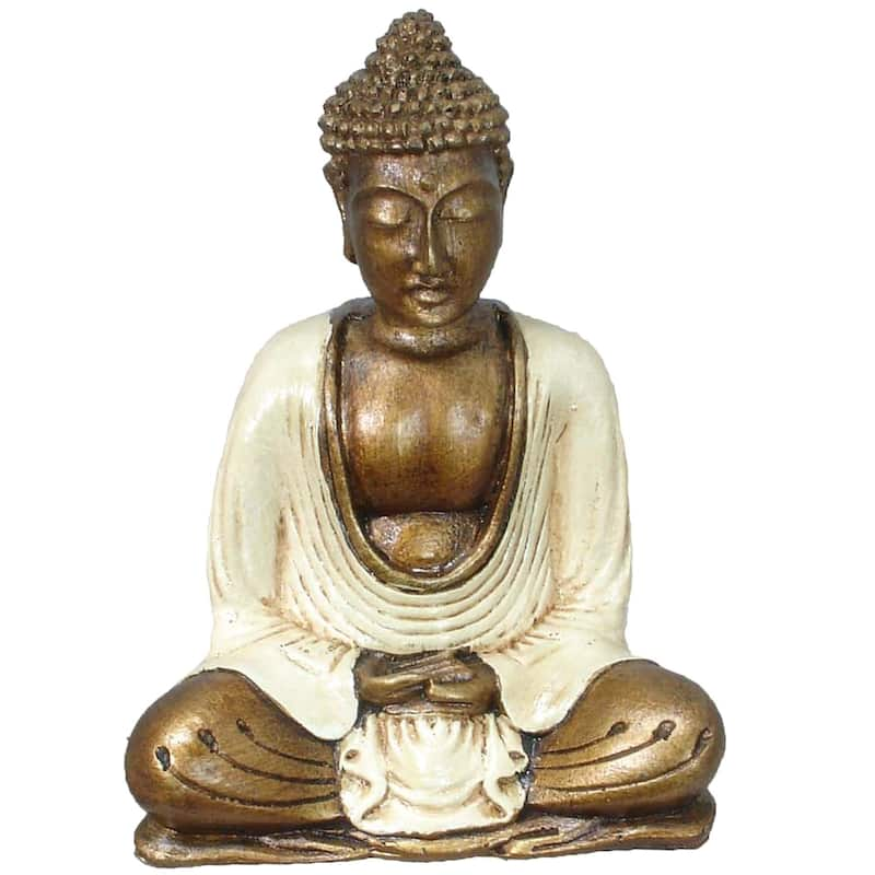 Buddha Ganti Meditation Figurine - 4" - Cream