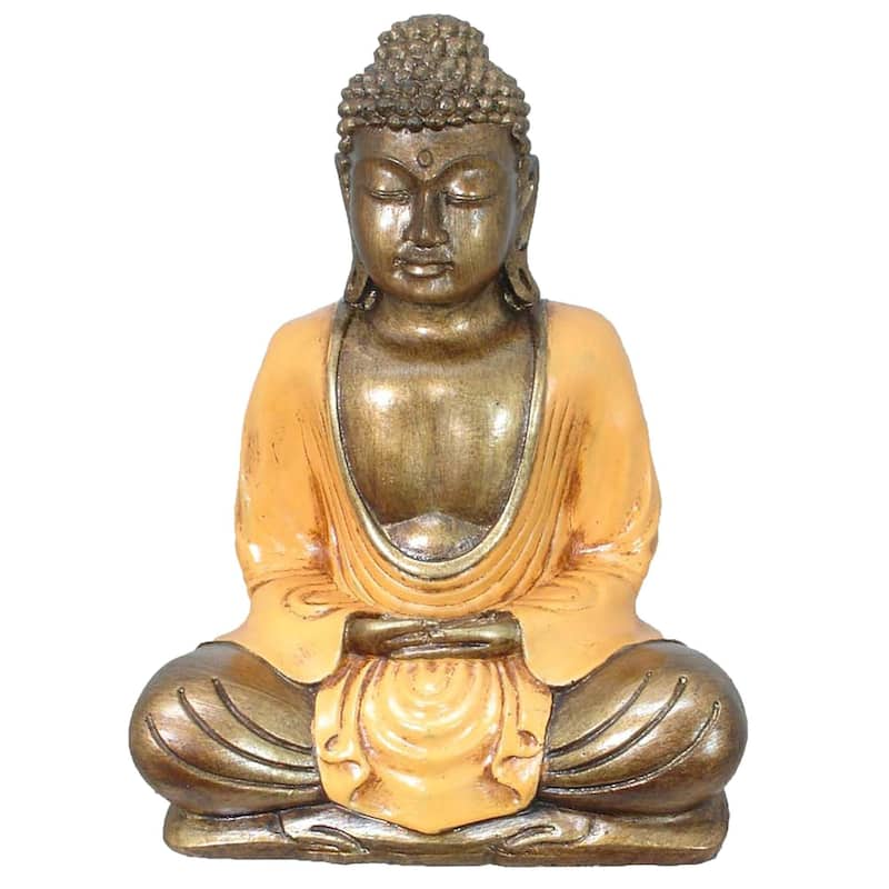 Buddha Ganti Meditation Figurine - 9" - Orange