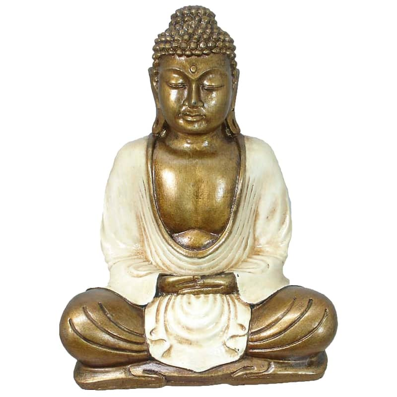 Buddha Ganti Meditation Figurine - 9" - Cream