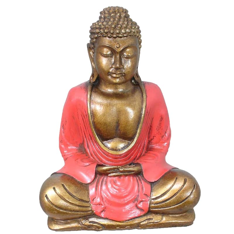 Buddha Ganti Meditation Figurine - 9" - Red