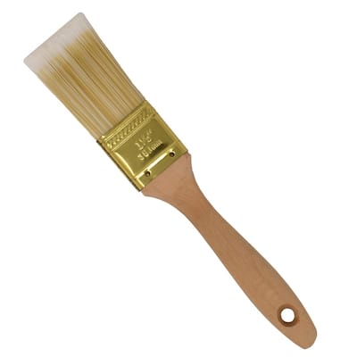 ALEKO Flat-Cut Polyester Paint Brush with Wooden Handle - 1.5 Inches for Home Exterior or Interior - 1.5 Inches