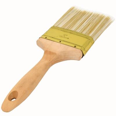 ALEKO Flat-Cut Polyester Paint Brush with Wooden Handle - 4 Inches for Home Exterior or Interior - 4 Inches