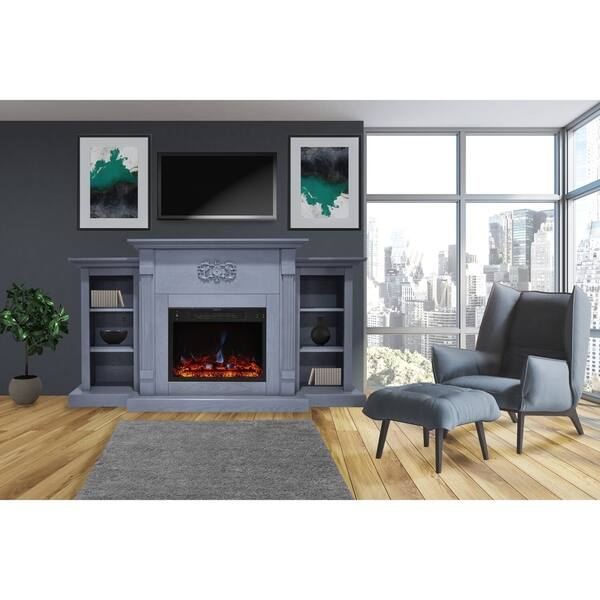 Shop Cambridge Sanoma Electric Fireplace Heater With 72 In Blue