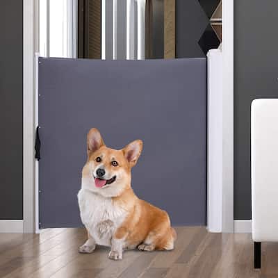 PawHut Retractable Pet Safety Barrier Gate for Dogs, PVC, 2.25" - 45.25" L x 32.5" H