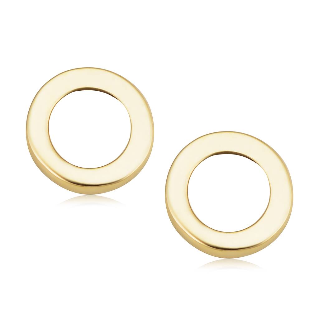 14k Yellow Gold 7 millimeter Circle Stud Earrings for Girls, Teen, Women