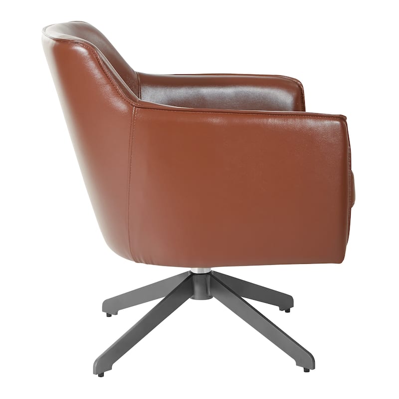 Faux Leather Guest Chair with Swivel