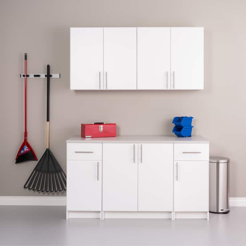 Prepac Elite Set B 5-piece Storage Cabinet Set - 64" W x 89" H x 24" D - 64" W x 89" H x 24" D - White