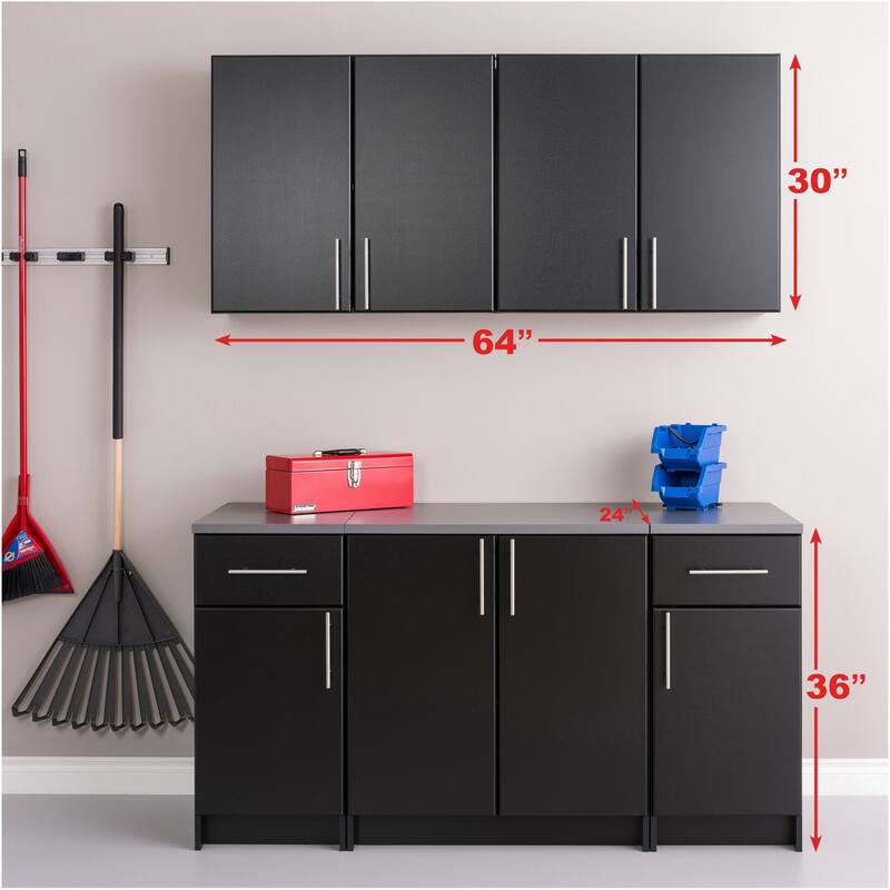 Prepac Elite Set B 5-piece Storage Cabinet Set - 64" W x 89" H x 24" D - 64" W x 89" H x 24" D