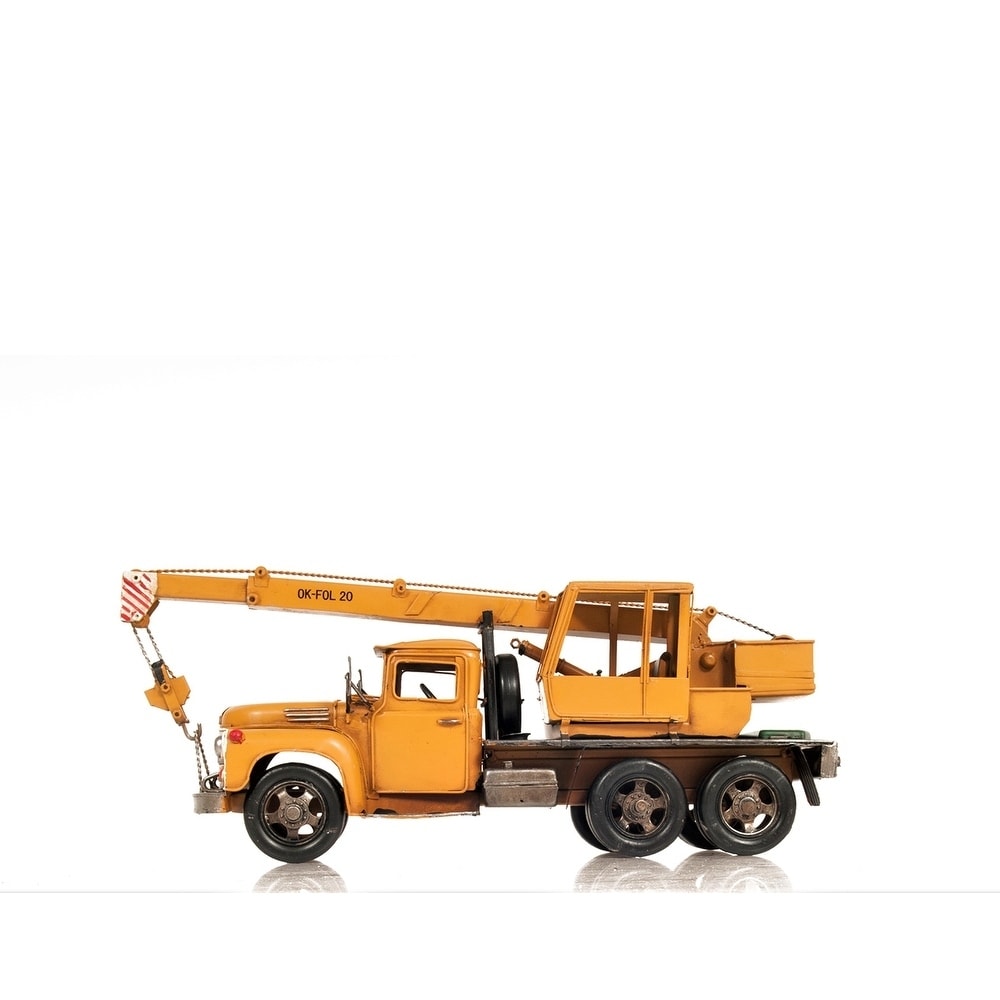 Details about  / Metal Handmade Tin Crane Truck Model
