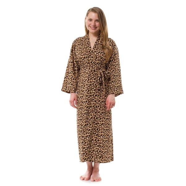 Long Leopard Robe, Women's Leopard Robe - Overstock - 29897686