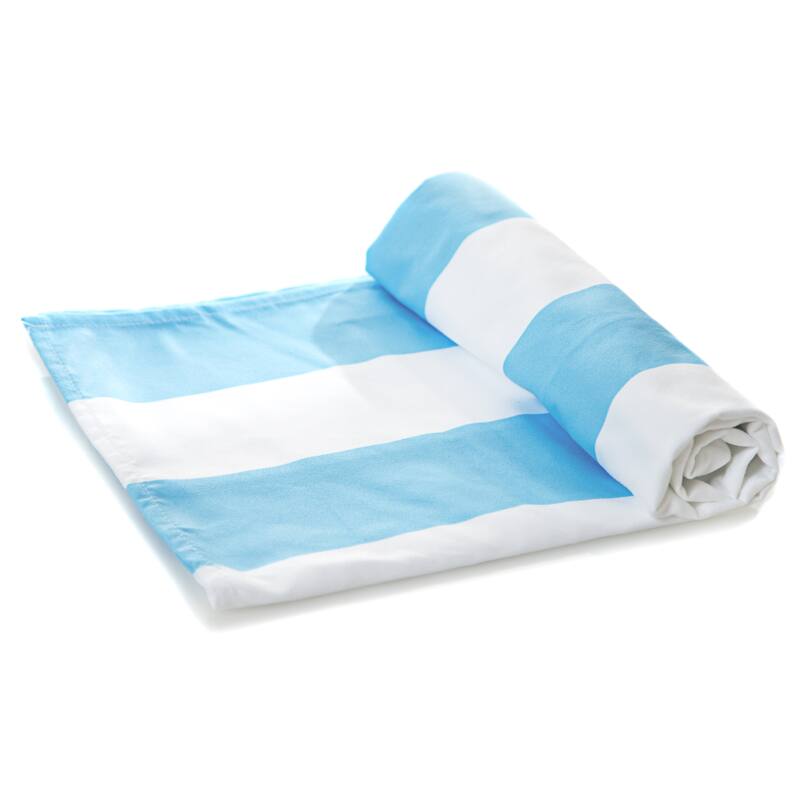 Quick Dry Travel Towels, Beach Towels, Camp Towels - Stripe Blue - Striped