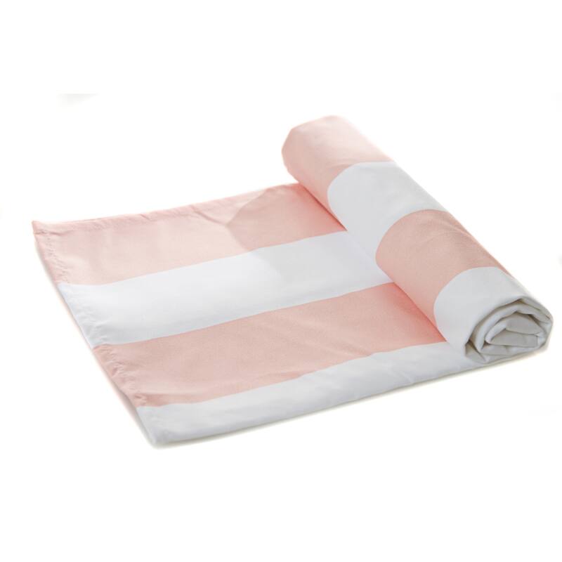 Quick Dry Travel Towels, Beach Towels, Camp Towels - Stripe Blush - Striped