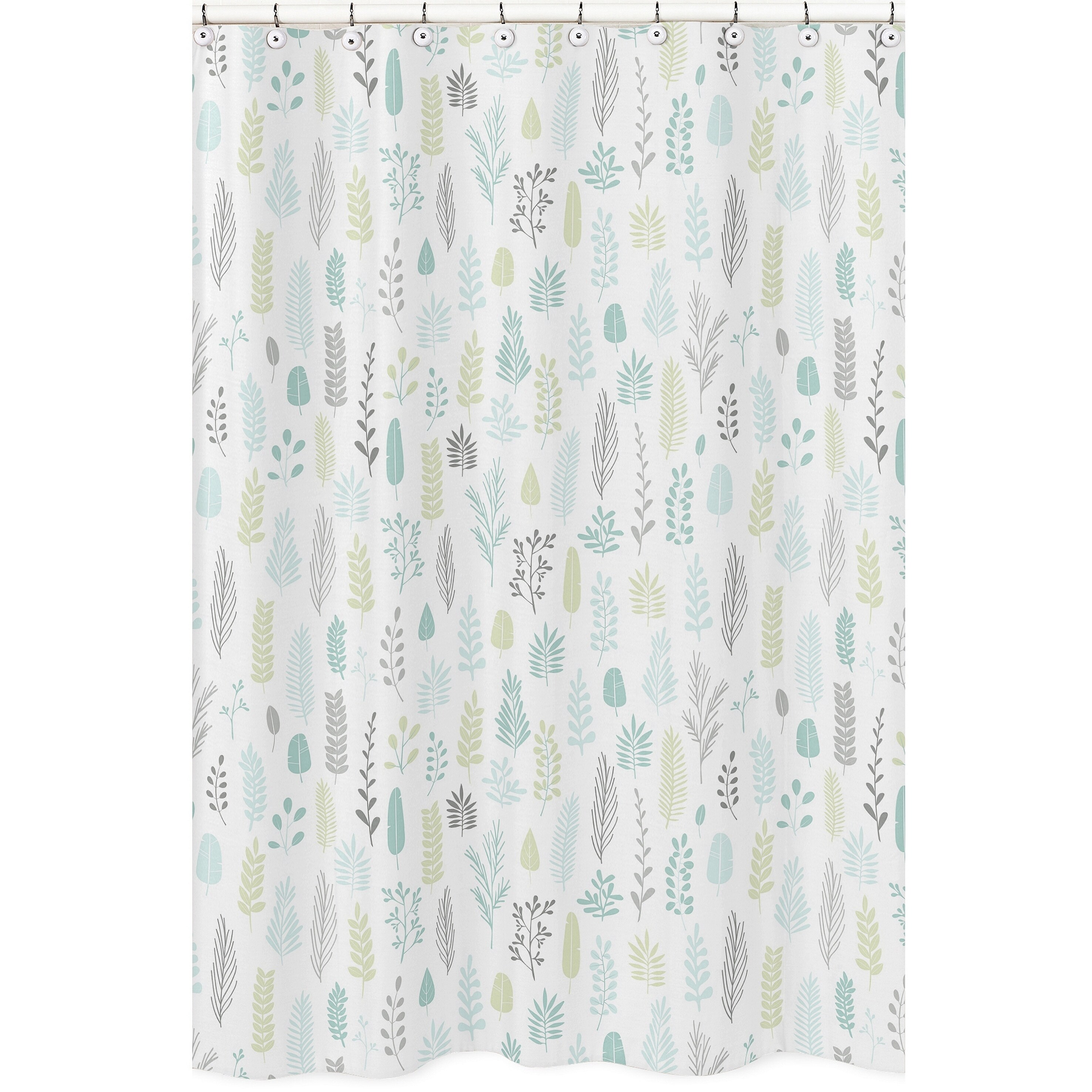 grey and green shower curtain