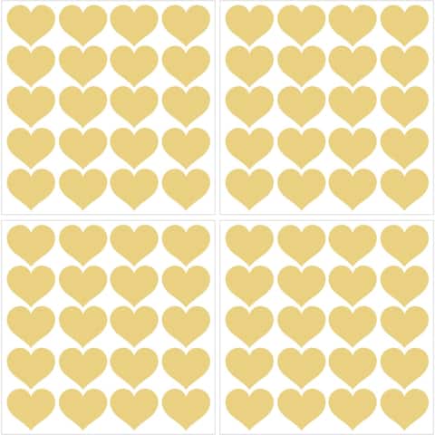 Metallic Gold Hearts Wall Art Kit