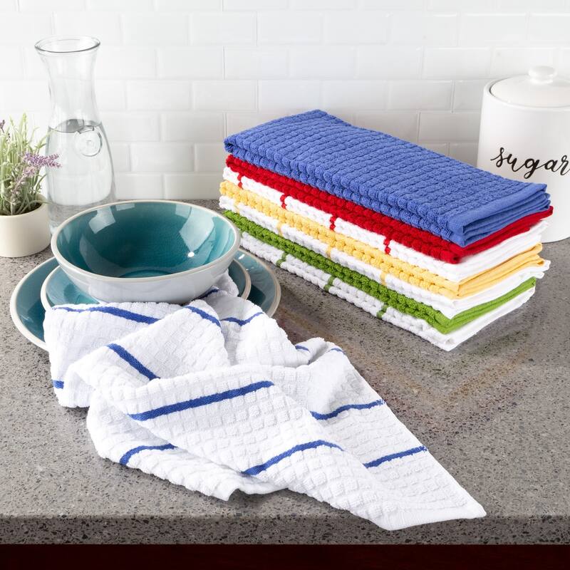 Kitchen Towels- Set of 8- 16Â”x28Â” Absorbent 100% Cotton Hand Towel by Windsor Home