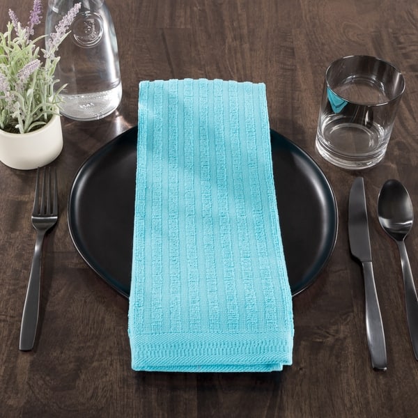  2 Packs Kitchen Towels and Dishcloths Sets, Teal Blue 18 x28  Inch Cotton Dish Towel, Absorbent Quick Drying Hand Towels for Living Room  Kitchen Decor Tea Towel : Home & Kitchen