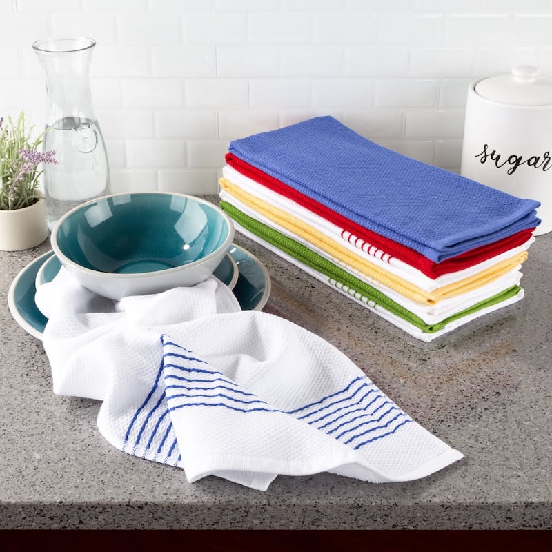 Kitchen Towels- Set of 8- 16Â”x28Â” Absorbent 100% Cotton Hand Towel by Windsor Home