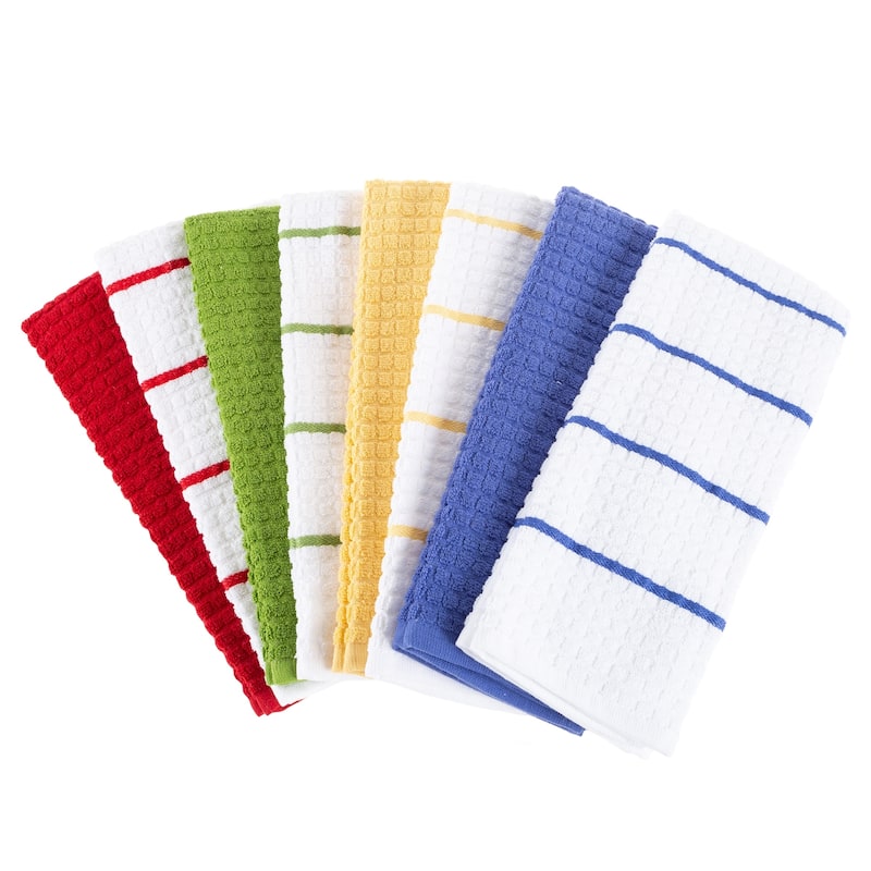 Kitchen Towels- Set of 8- 16Â”x28Â” Absorbent 100% Cotton Hand Towel by Windsor Home