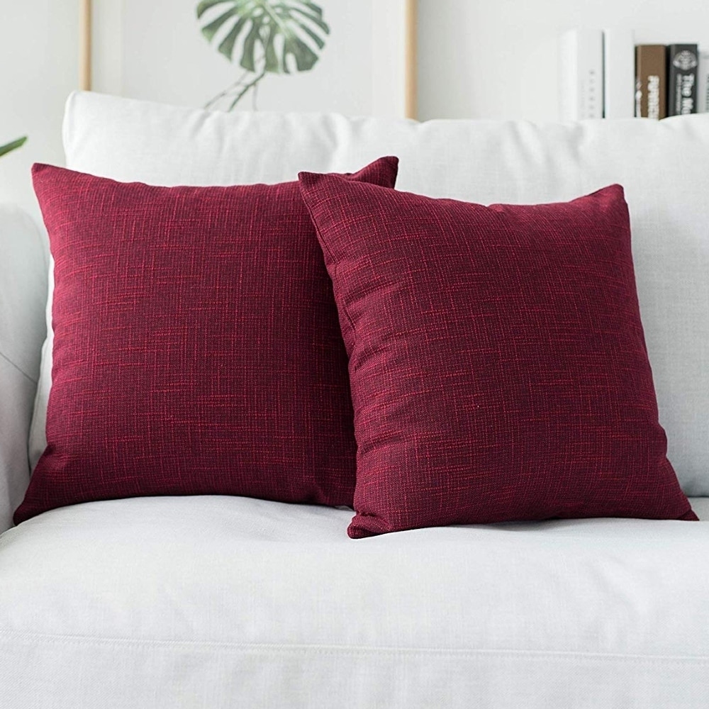 Lilliana Wheat Modern Farmhouse Poly Decorative 20x20 Red Toss Pillows Faux