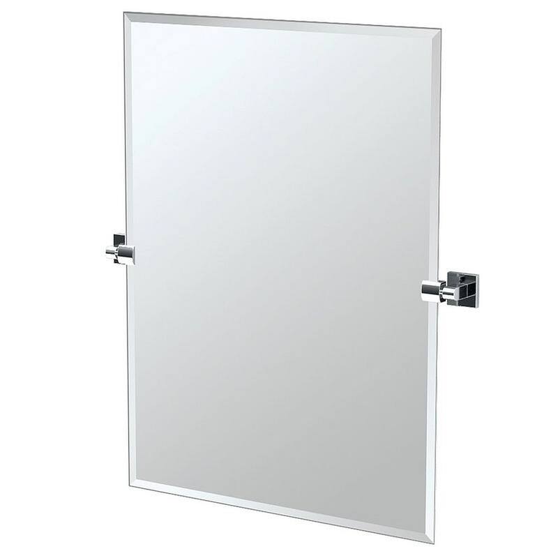 27-1/2in Rectangular Beveled Wall Mounted Mirror with Accents