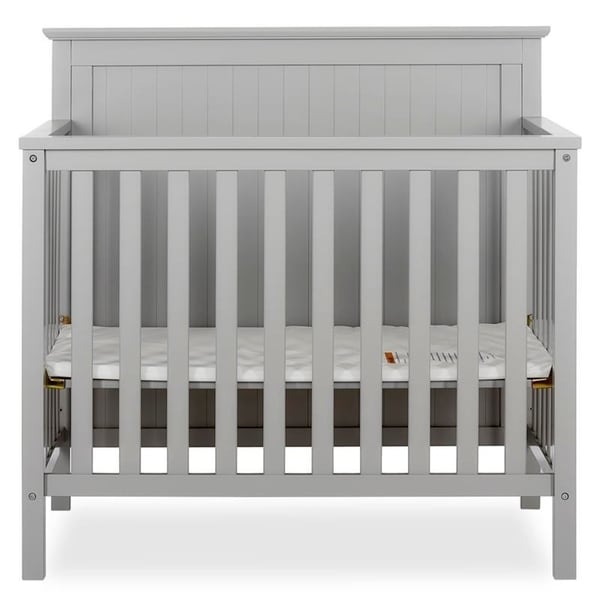 Dream On Me Ava 4-in-1 Convertible Mini Crib Pebble Grey