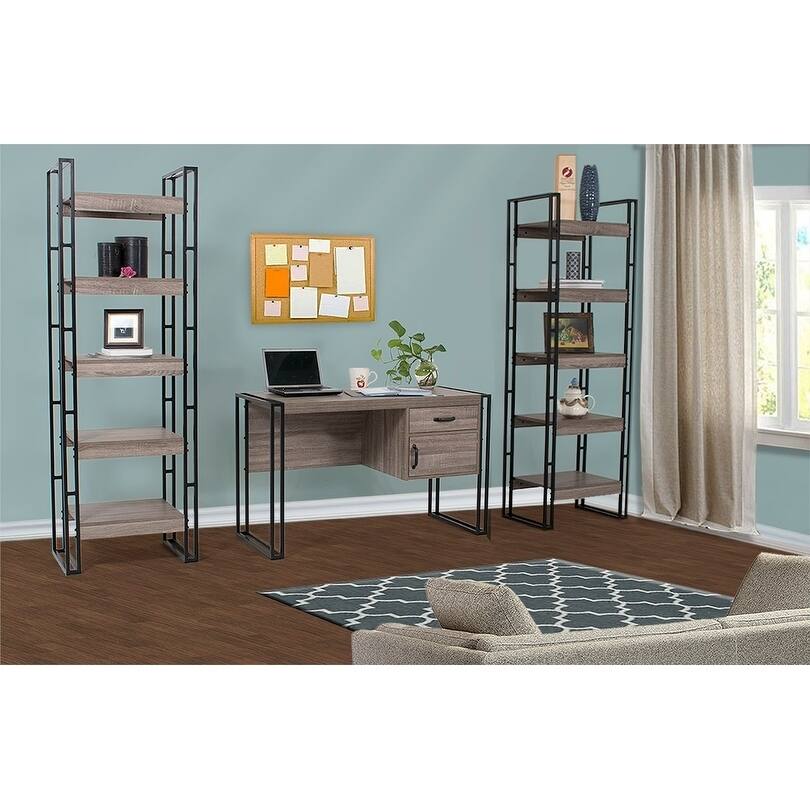 Country Line Writing Desk with 2 Storage Shelves