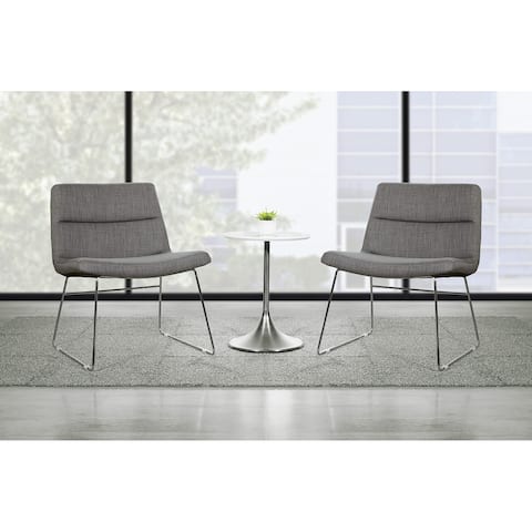 Thompson Upholstered Lounge Chair with Chrome Base