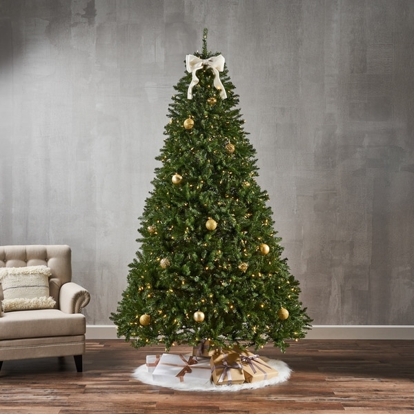 2022 Best Pre Lit 9 Foot Christmas Tree Shop 9foot Fraser Fir PreLit Clear LED Hinged Artificial Christmas