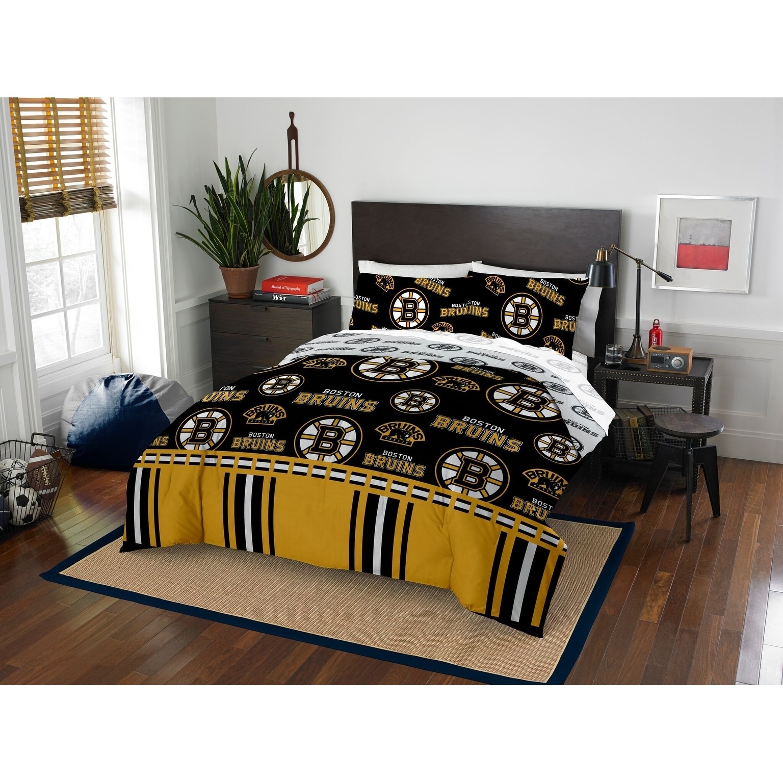 Shop Nhl 875 Boston Bruins Queen Bed In A Bag Set On Sale Free