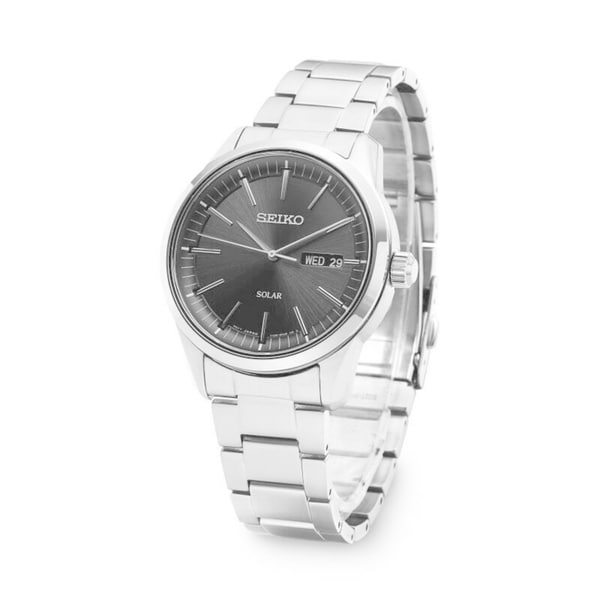 seiko solar stainless steel watch