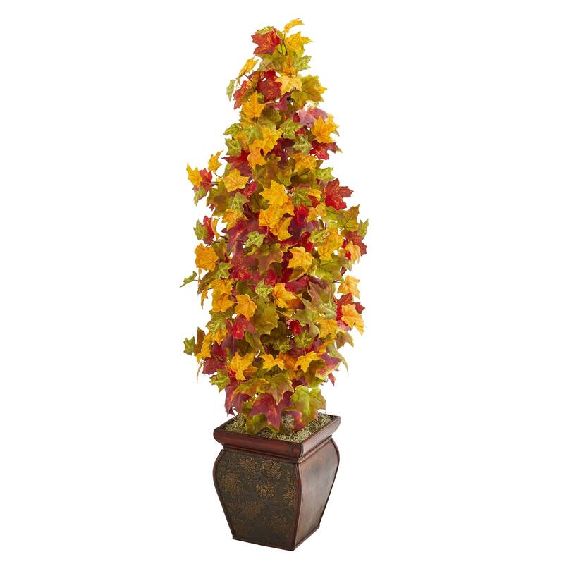 40" Autumn Maple Artificial Tree in Decorative Planter