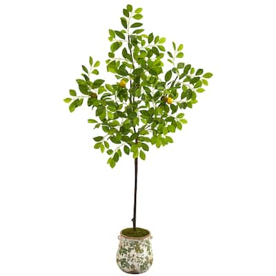 5' Lemon Artificial Tree in Floral Planter