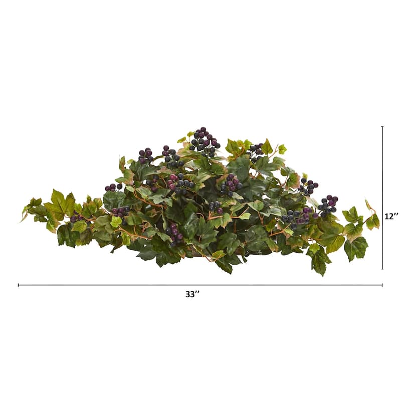 33" Grape Leaf Artificial Ledge Plant