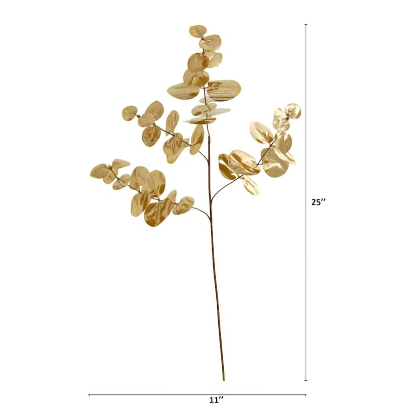 25" Metallic Eucalyptus Artificial Plant (Set of 24)