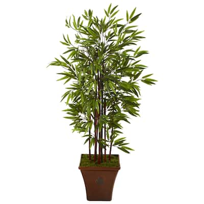 57" Bamboo Artificial Tree in Brown Planter