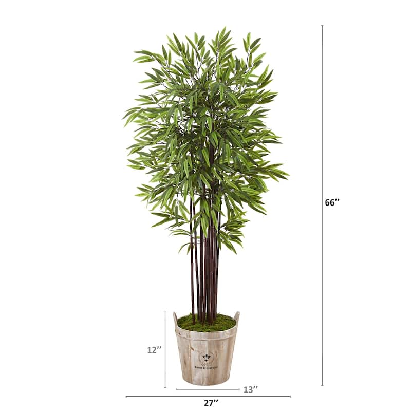 5.5' Bamboo Artificial Tree in Farmhouse Planter