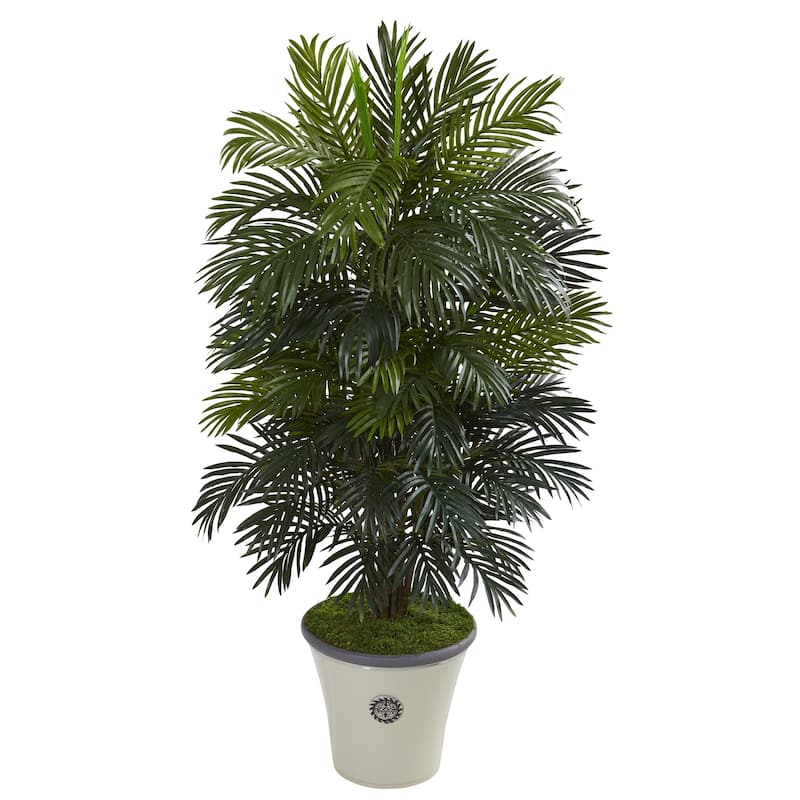 55" Areca Palm Artificial Plant in Decorative Planter - N/A