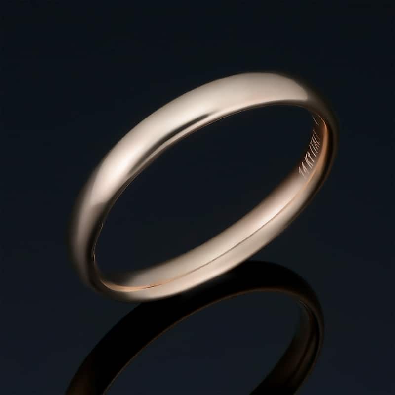 14k Yellow White or Rose Gold Polished Comfort Fit 3 millimeter Band Ring