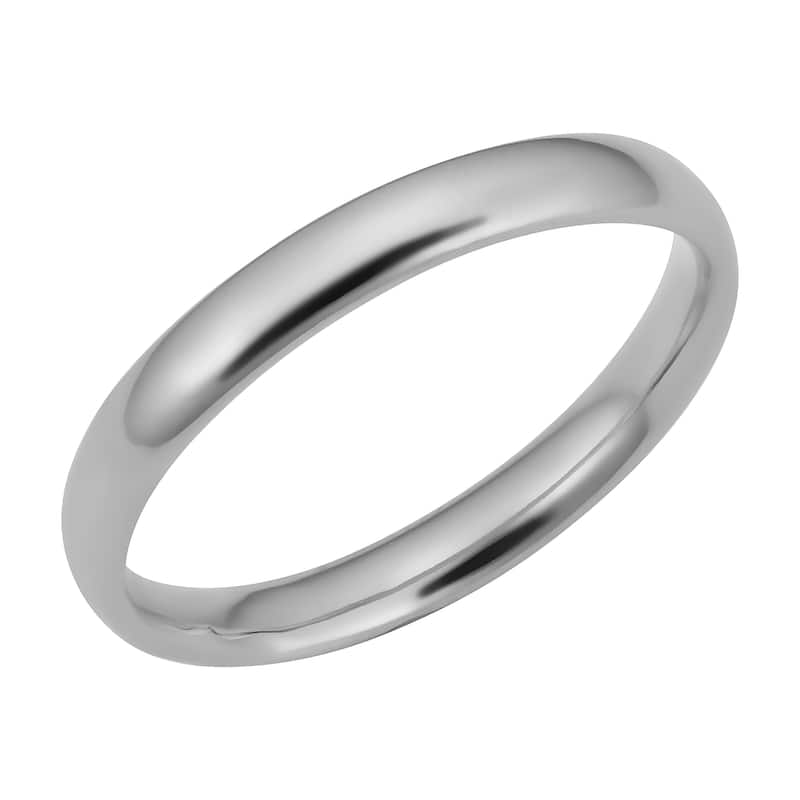 14k Yellow White or Rose Gold Polished Comfort Fit 3 millimeter Band Ring - White - 5