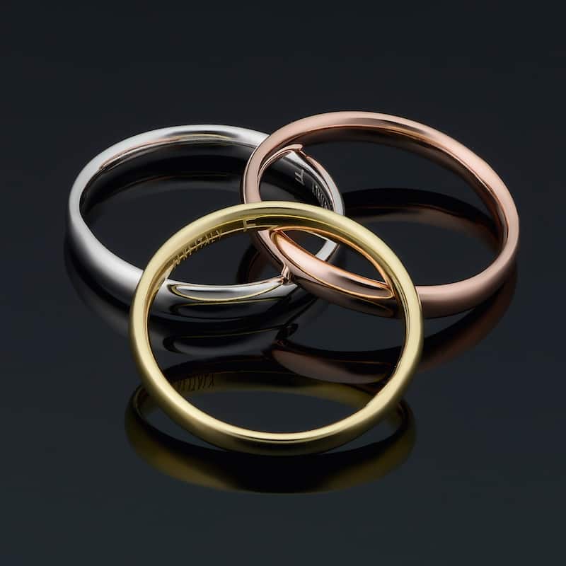 14k Yellow White or Rose Gold Polished Comfort Fit 3 millimeter Band Ring