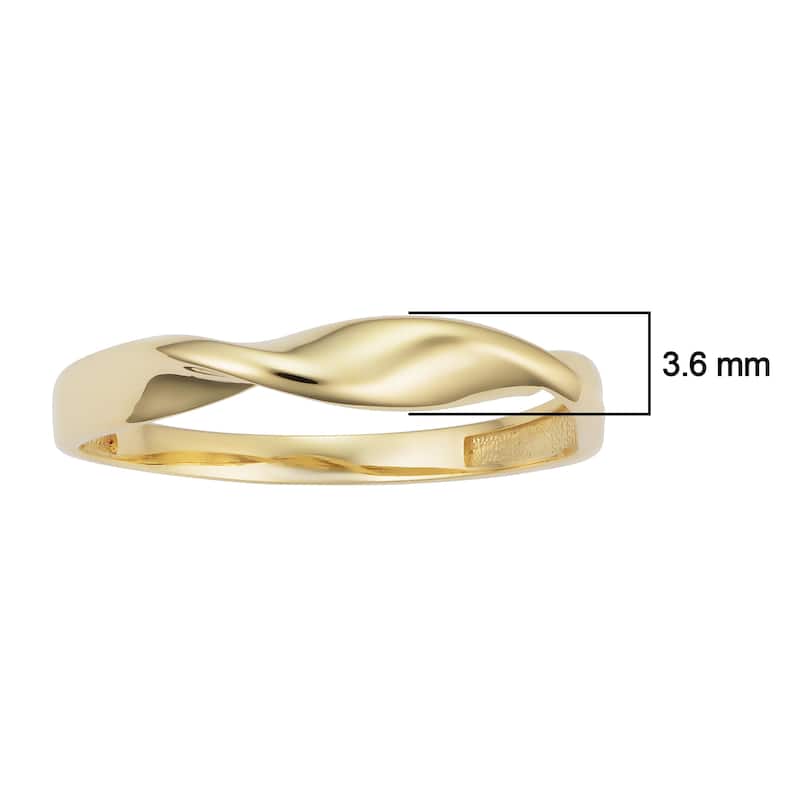 14k Yellow Gold Twisted Band Ring Minimalist Jewelry for Women
