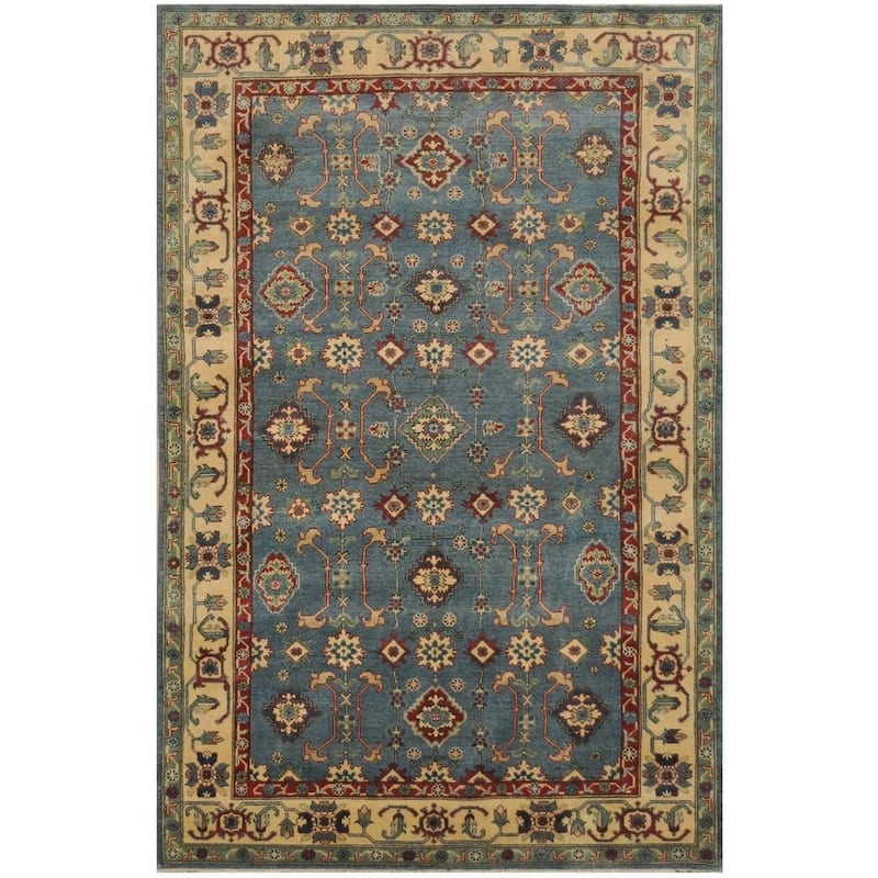 Handmade One-of-a-Kind Tribal Kazak Rug (Afghanistan) - 6'6 x 9'2