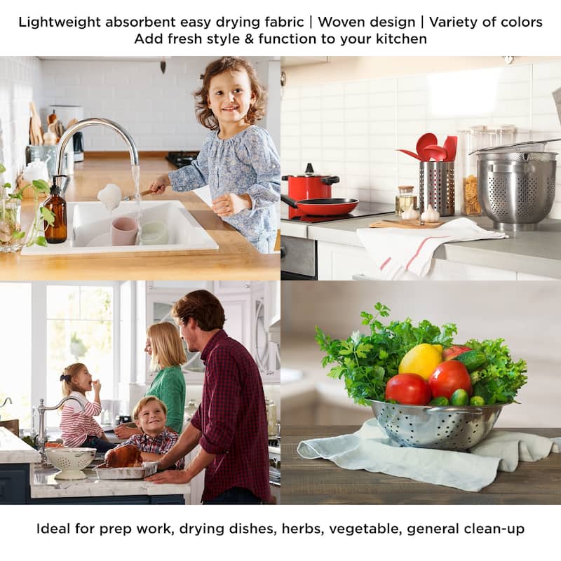 Kitchen Dish Cloth-Set of 16- 12.5x12.5 in -100% Cotton Wash Cloths by Windsor Home - 12.5 x 12.5